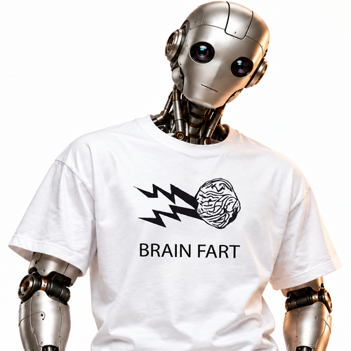 Brain Fart unisex graphic T-shirt — robot model