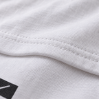 All She Wrote white unisex graphic T-shirt — fabric and print close-up