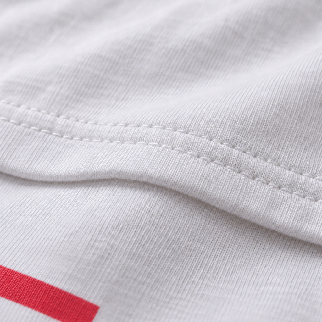 American Peace white unisex graphic T-shirt — fabric and print close-up