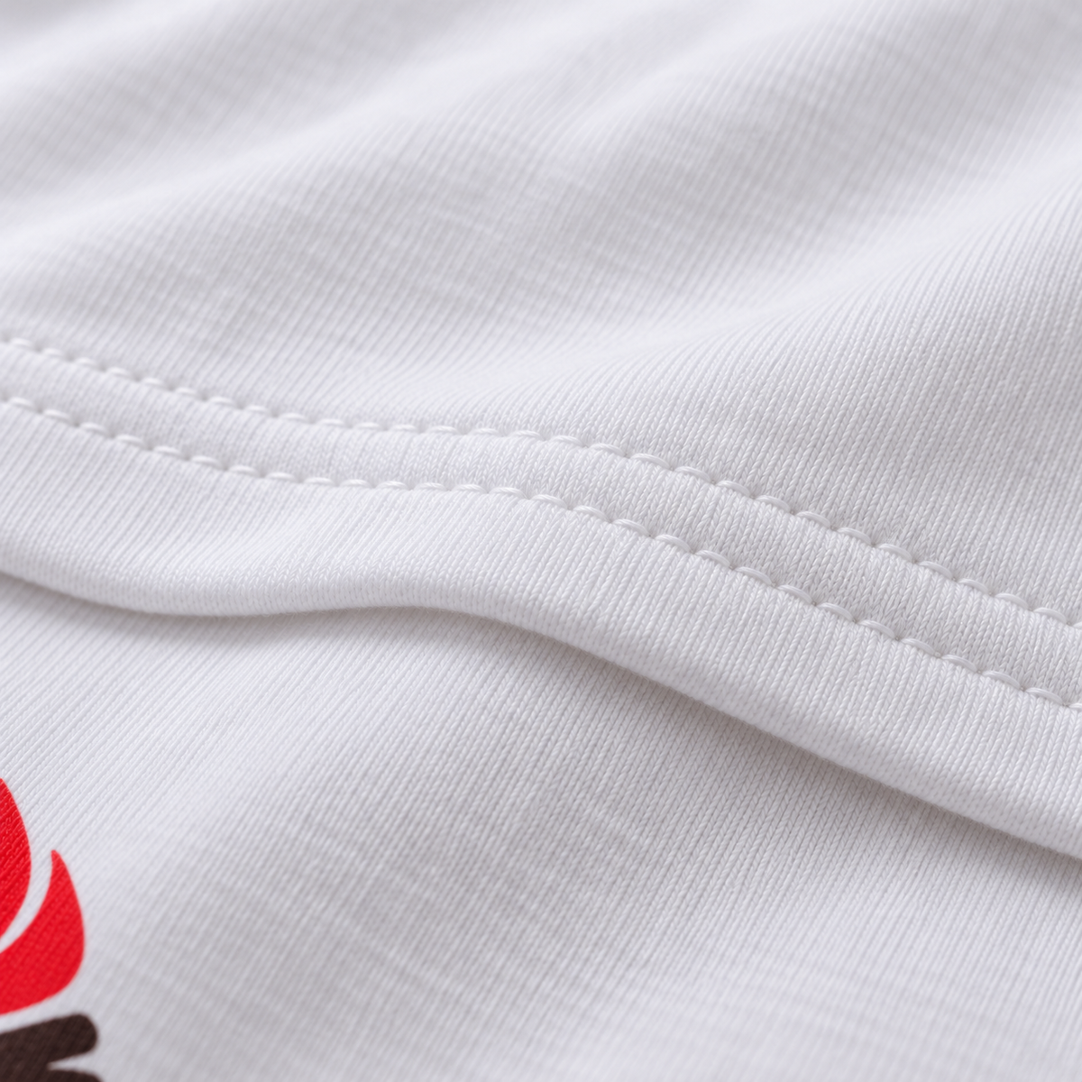 Camp Fire unisex graphic T-shirt — fabric closeup