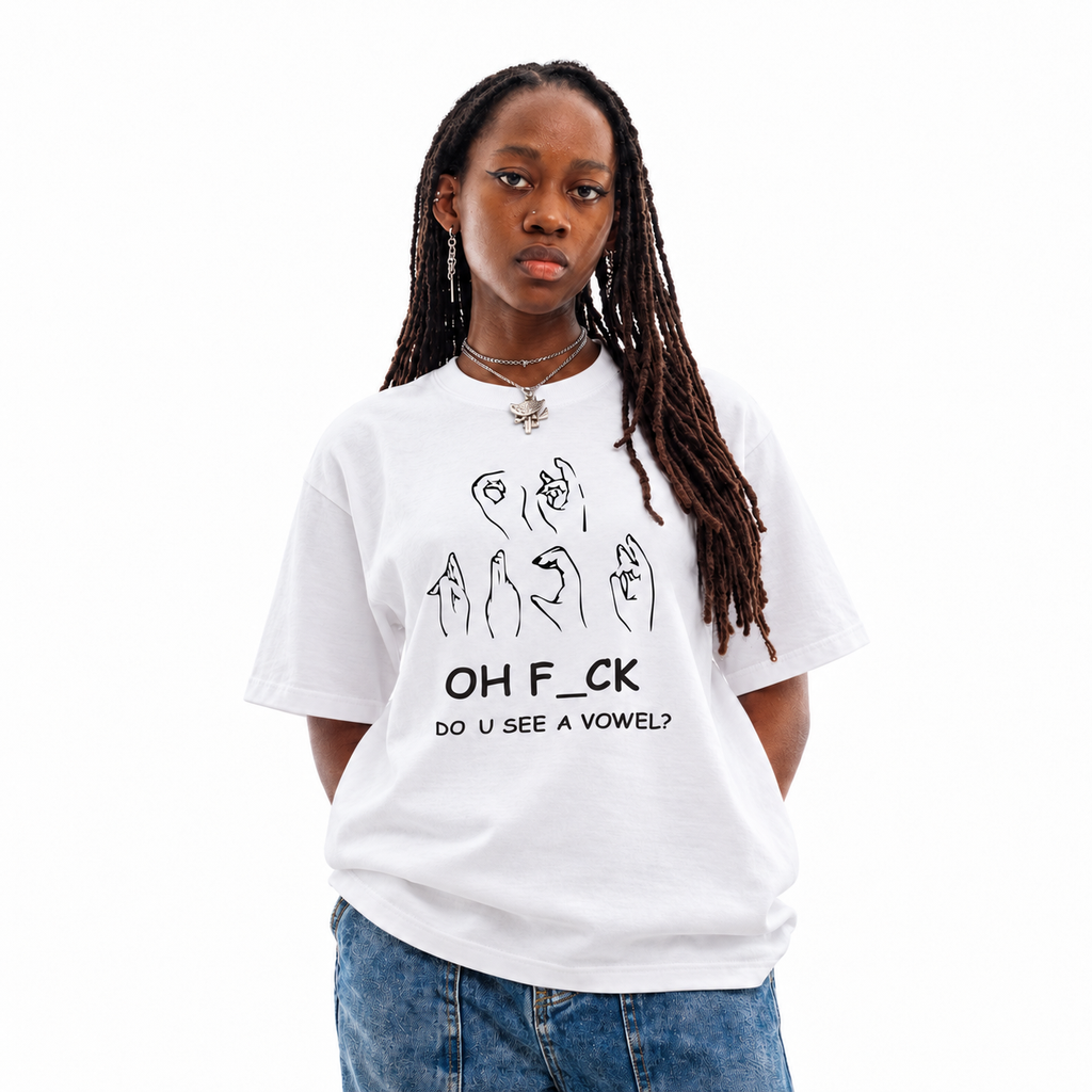 Oh Fck unisex graphic T-shirt — model