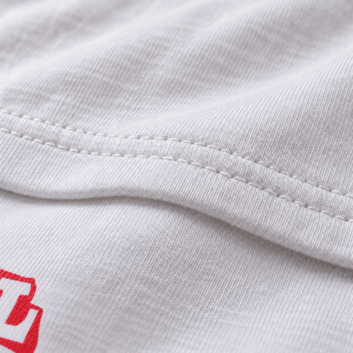 Peace and Love unisex graphic T-shirt — fabric closeup