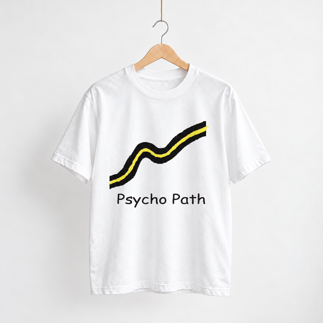 Psycho Path unisex graphic T-shirt — hanger