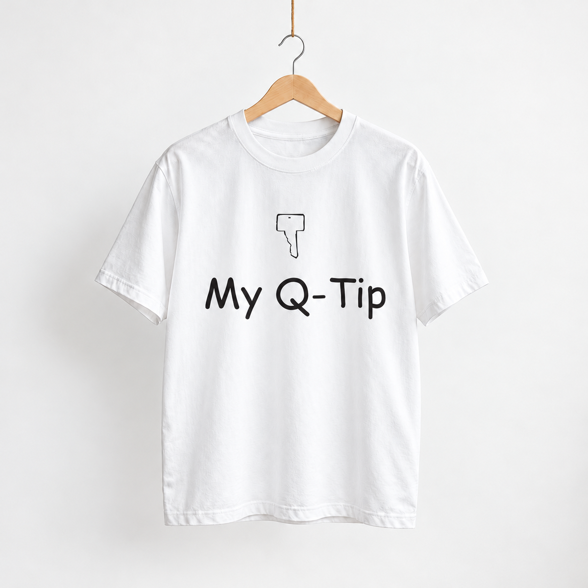 Qtip unisex graphic T-shirt — hanger
