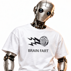Brain Fart unisex graphic T-shirt — robot model