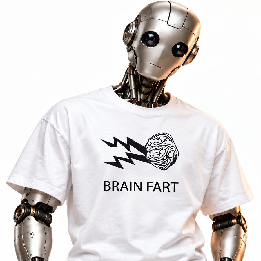 Brain Fart unisex graphic T-shirt — robot model