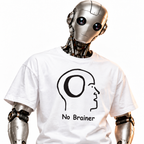 No Brainer unisex graphic T-shirt — robot model