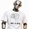 Get a Grip unisex graphic T-shirt — robot model