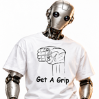 Get a Grip unisex graphic T-shirt — robot model