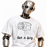 Get a Grip unisex graphic T-shirt — robot model