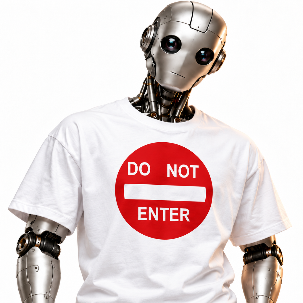 Do not enter unisex graphic T-shirt — robot model