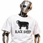 Black Sheep unisex graphic T-shirt — robot model