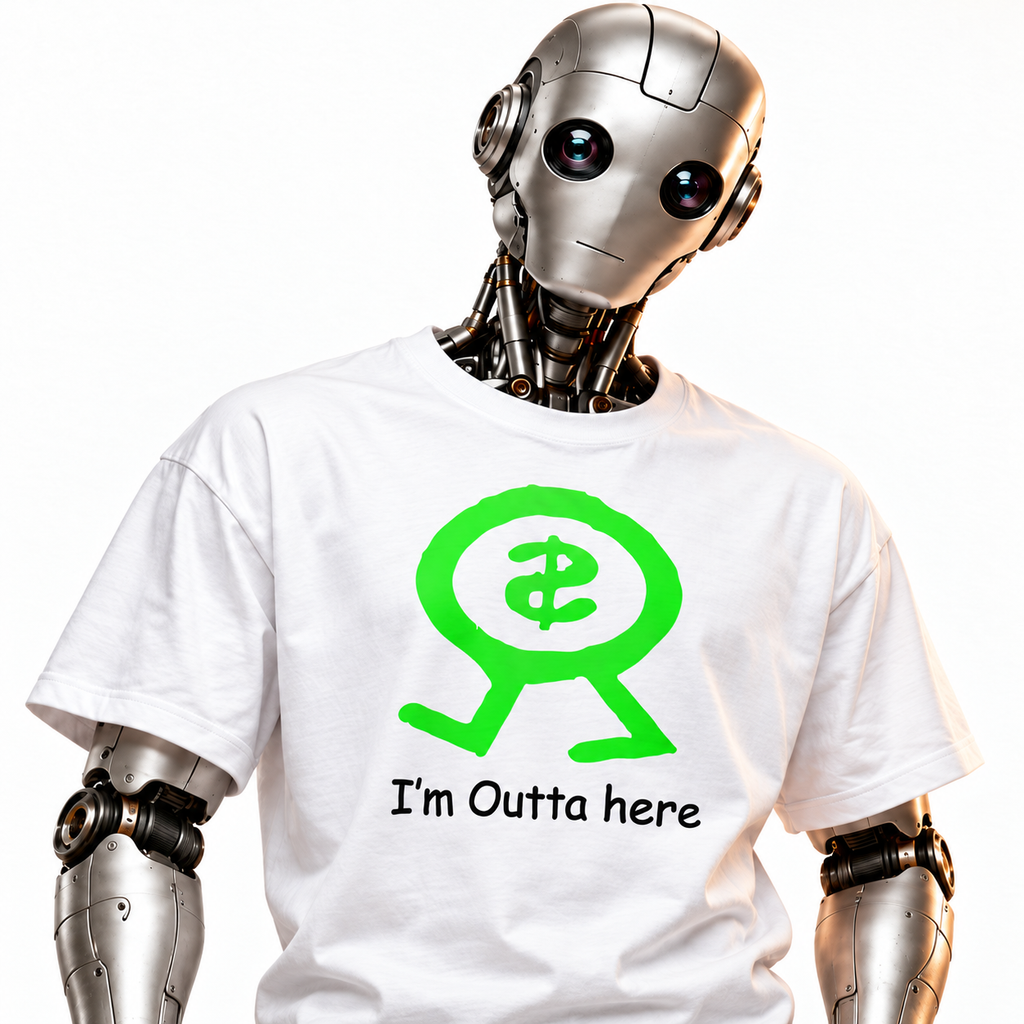 Money Talks unisex graphic T-shirt — robot model