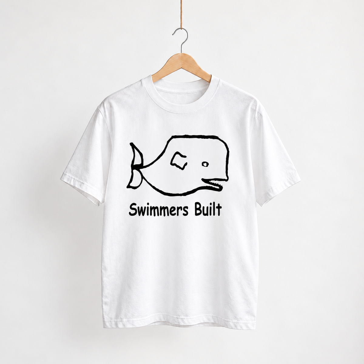 Swimmers-Built unisex graphic T-shirt — hanger