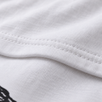 Black Sheep white unisex graphic T-shirt — fabric and print close-up