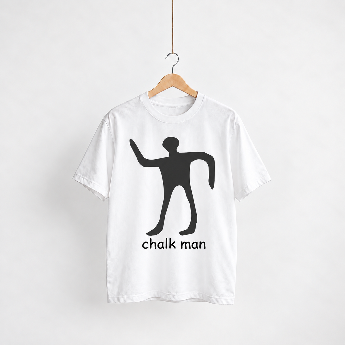Chalk Man unisex tee — hanger view
