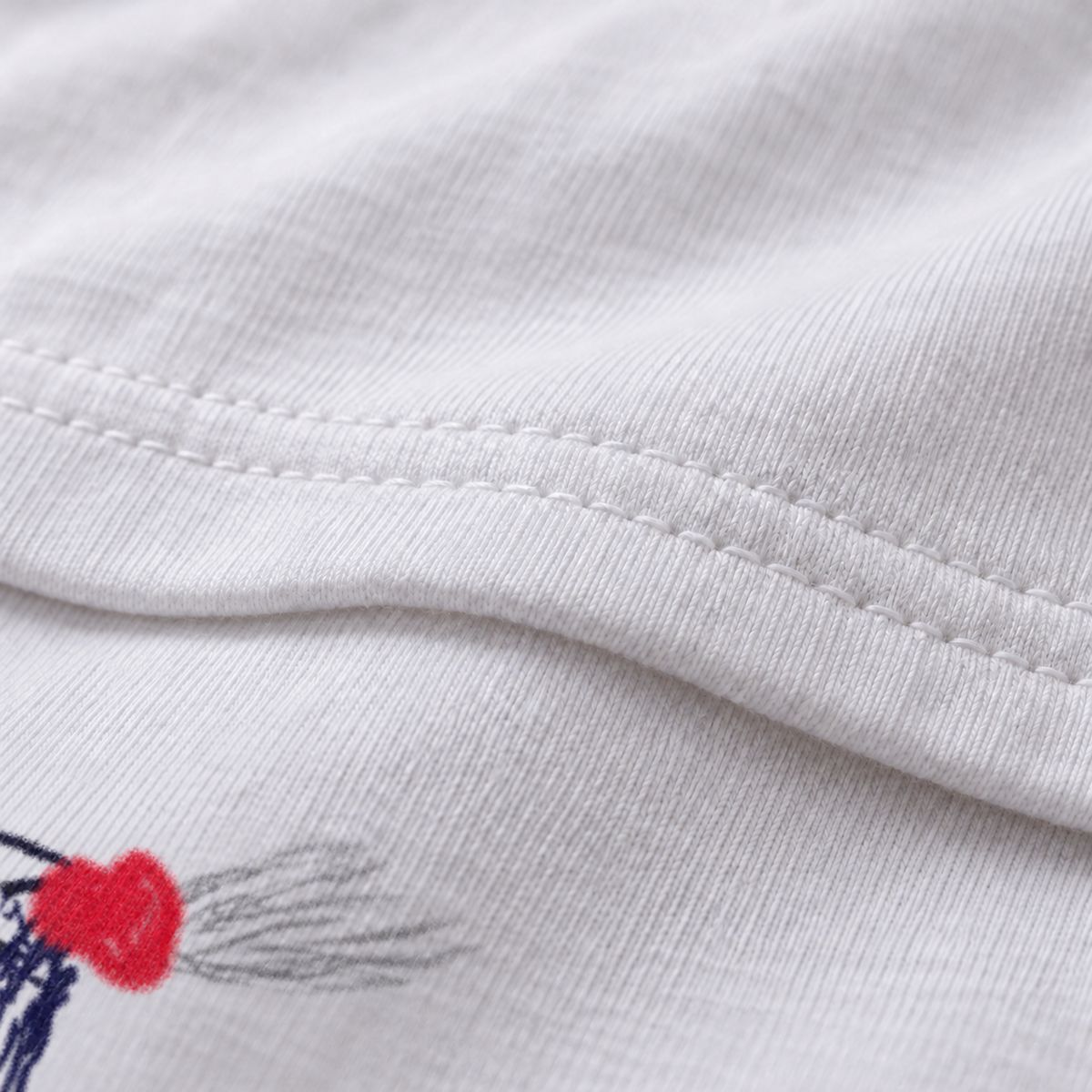 Cloud 9 white unisex graphic T-shirt — fabric and print close-up