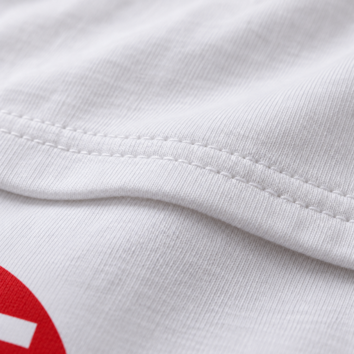 Do Not Enter white unisex graphic T-shirt — fabric and print close-up