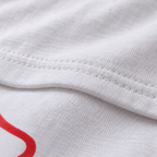 Fork Q white unisex graphic T-shirt — fabric and print close-up