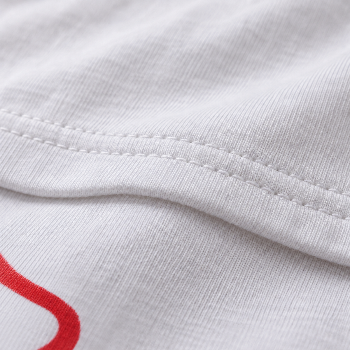 Fork Q white unisex graphic T-shirt — fabric and print close-up