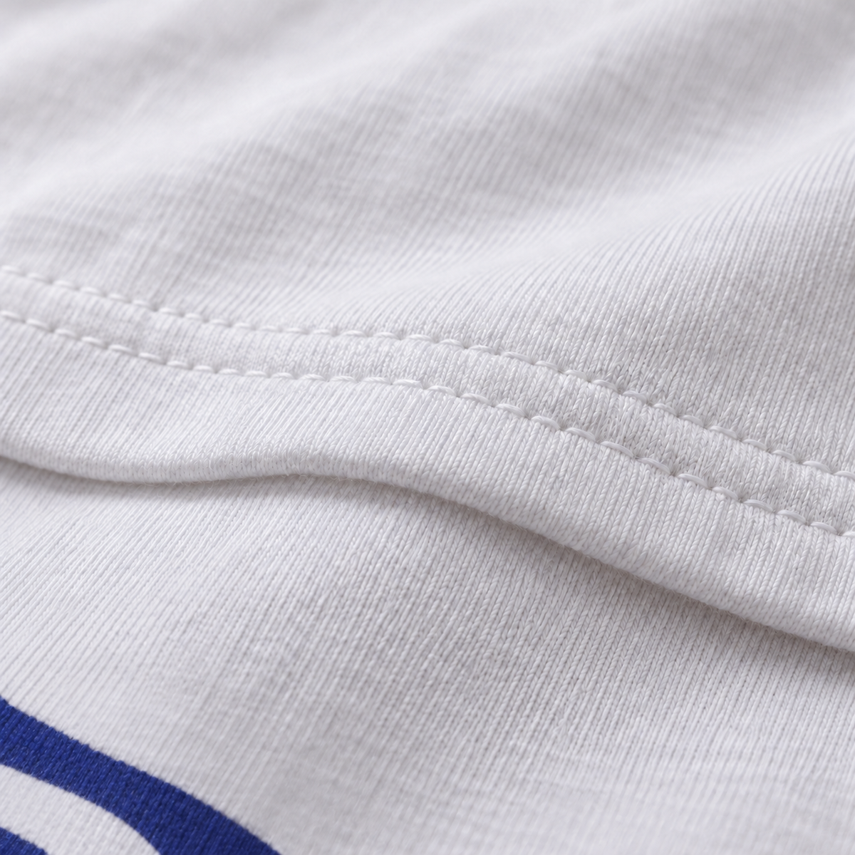 Going Postal white unisex graphic T-shirt — fabric and print close-up