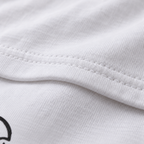 No Brainer white unisex graphic T-shirt — fabric and print close-up